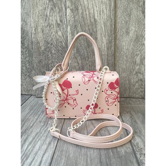 Betsey Johnson Pink Heart Bow Mini Satchel and Wallet Set - Picture 6 of 7